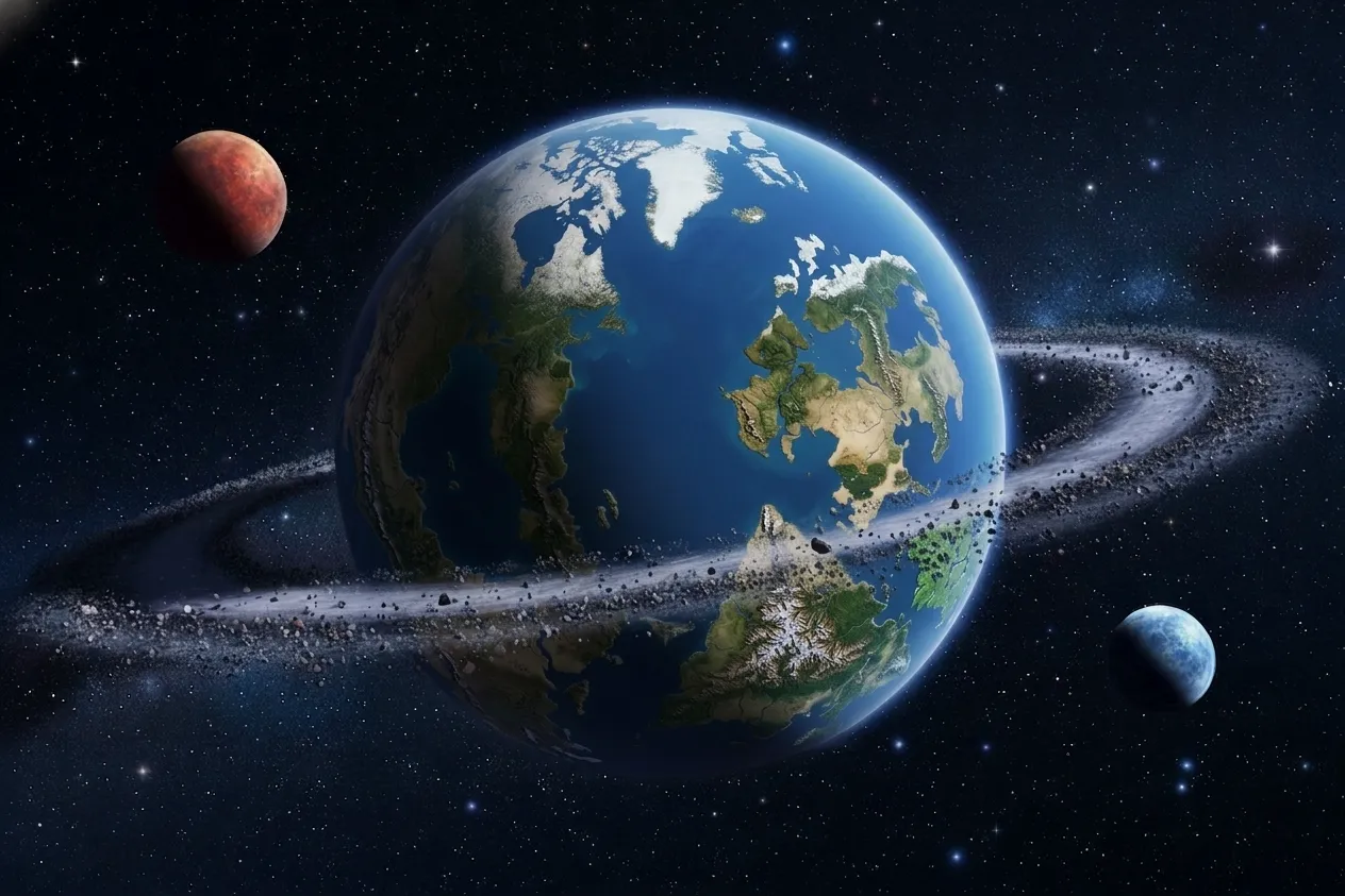 Planet Xeronis with two moons in deep space